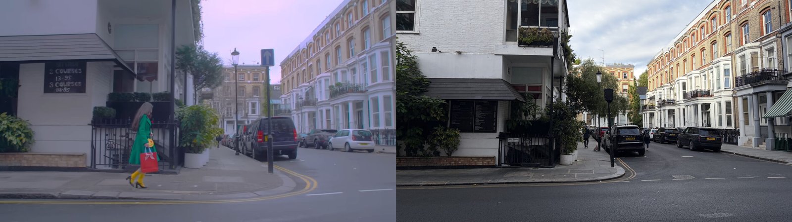 In the "The Carol" music video, HeeJin walked near the crossroads between Wrights Ln and Cheniston Gardens.
