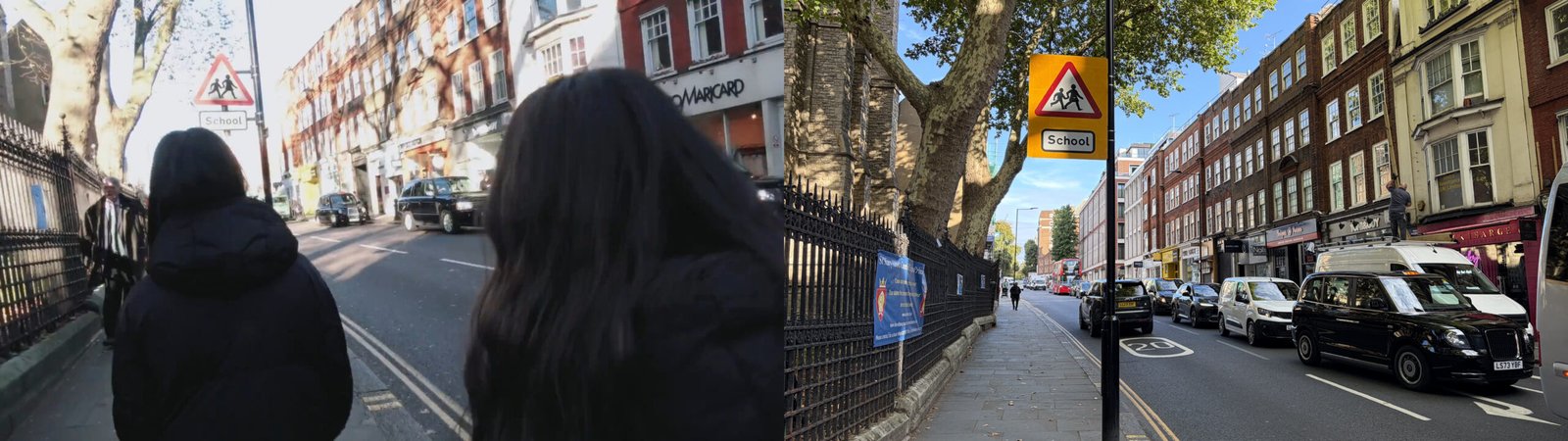 Loona TV #58 shows the members walking along Kensington Church St.