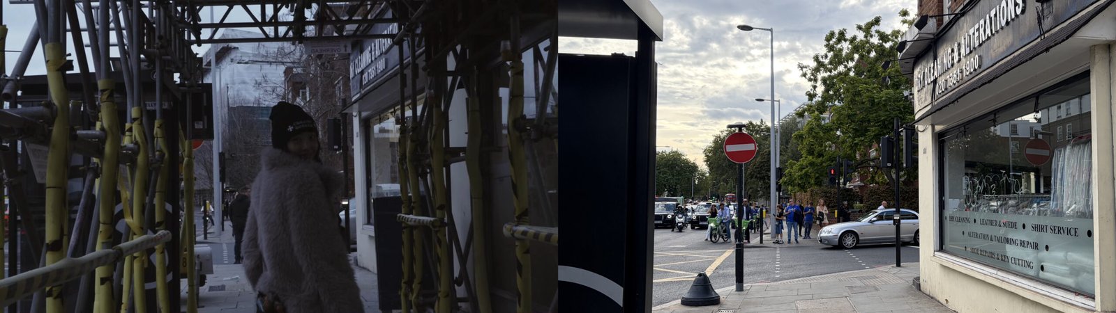 In her vlog, Yves was walking here, at the crossroads between King's Rd and Edith Grove.