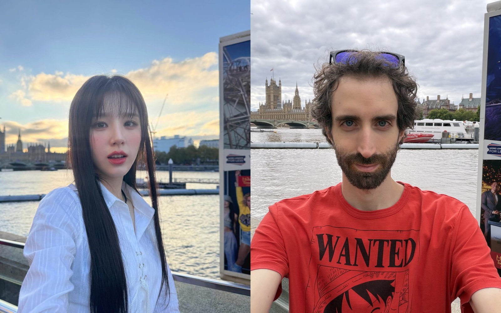 I copied this photo of HeeJin taken on the railing just south of the London Eye.