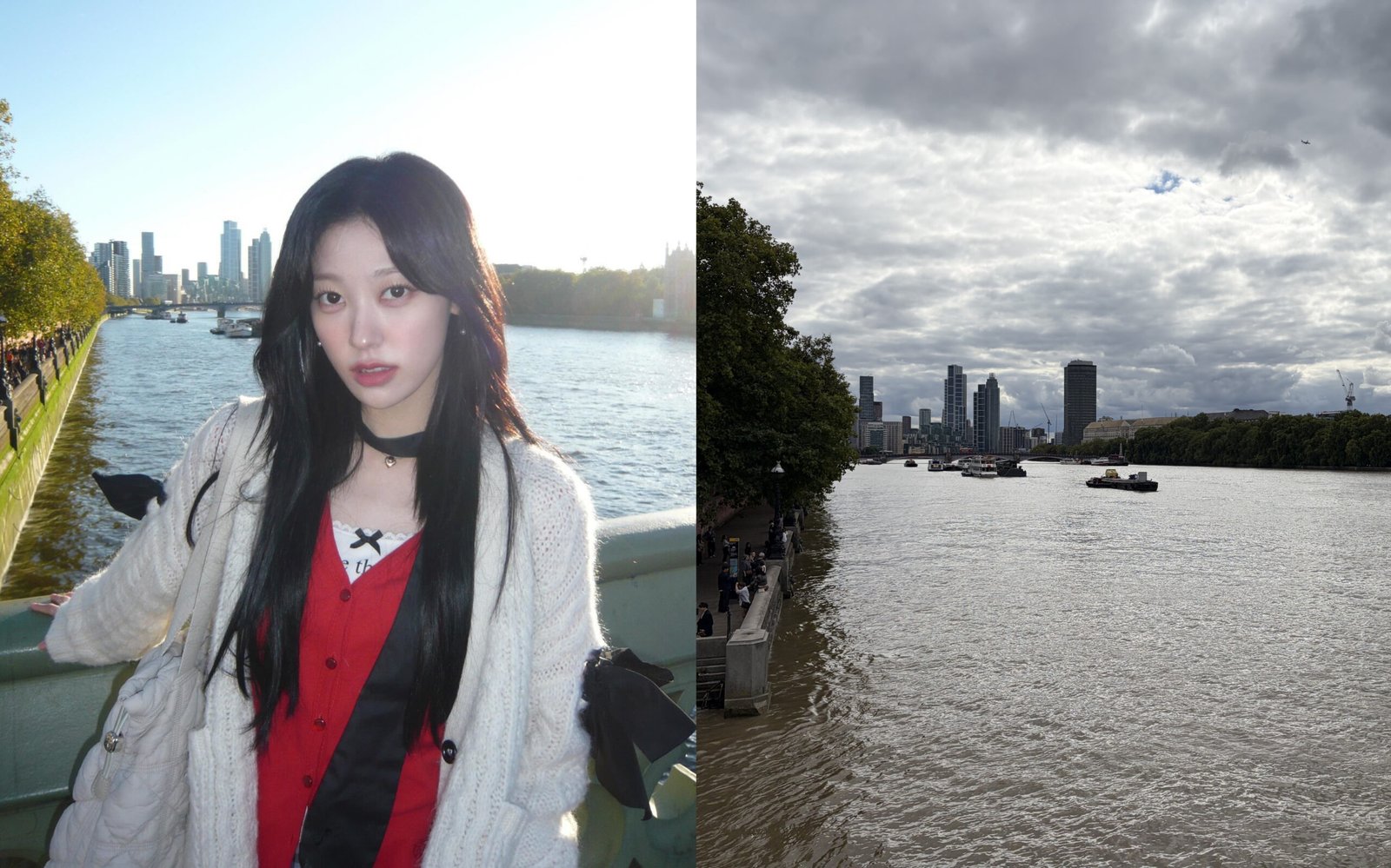 Choerry posted photos taken at the eastern end of Westminster Bridge, looking towards the riverside path.
