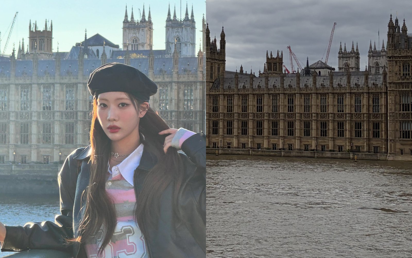 Kim Lip posted photos taken at the eastern end of Westminster Bridge, with the Palace of Westminster in the background.