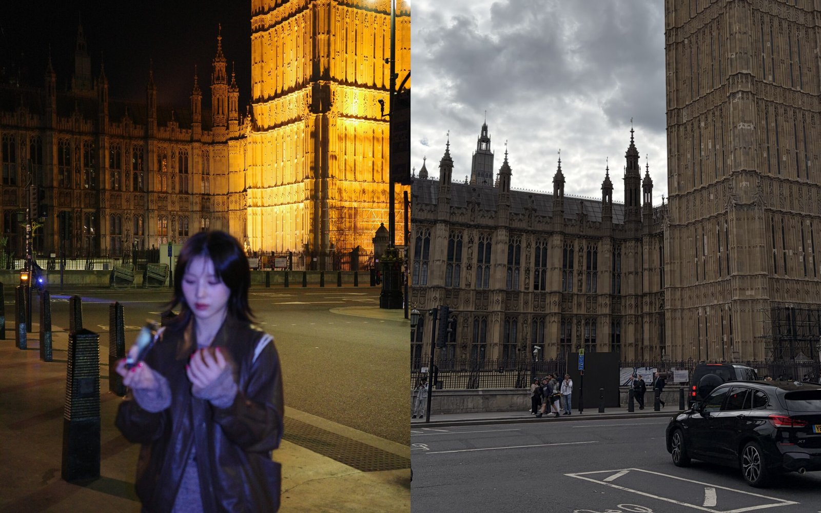 HeeJin posted photos taken under the Big Ben, just off Westminster Bridge.